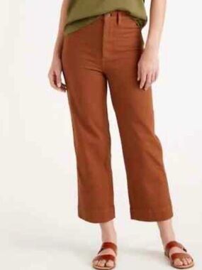 Quince Women's Cropped Ankle Pants in Rust Brown size 27